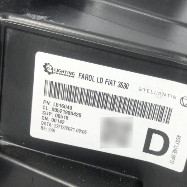 Farol Direito Fiat Pulse 1.0 2021 2022 2023 2024 C/detalhe Direito/passageiro