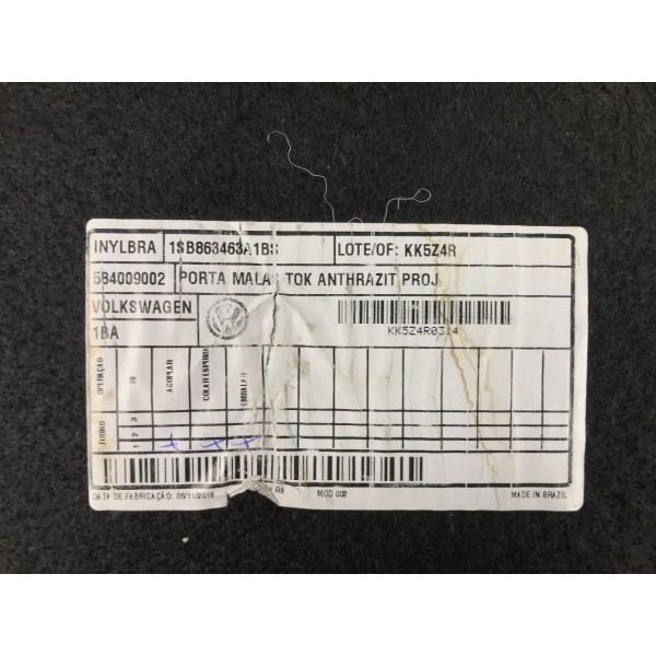 Carpete Assoalho Porta Malas Up Tsi 1.0 2019 Original 38166