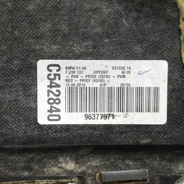 Tampão Bagagito Bmw Serie 5 528i 535i 2.0 2011 12 13 2014