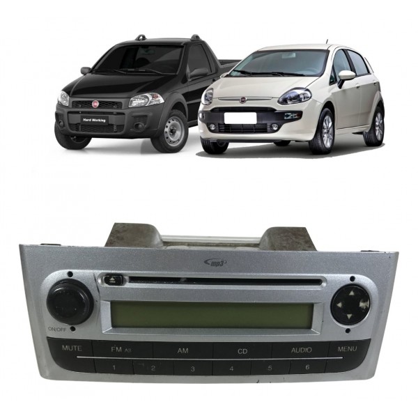 Rádio Mp3 Fiat Punto Strada 2008 2009 2010 2011 2012 Detalhe