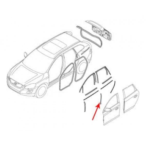 Friso Vedaçao Porta Traseira Esquerda Volvo Xc60 2011 A 2015